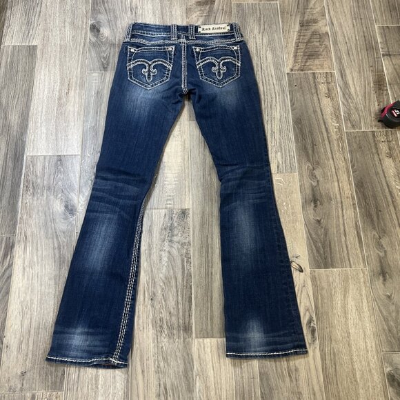 Rock Revival Jeans Womens 26 Alanis Bootcut Stonewash Rhinestone Embellished - Picture 10 of 13